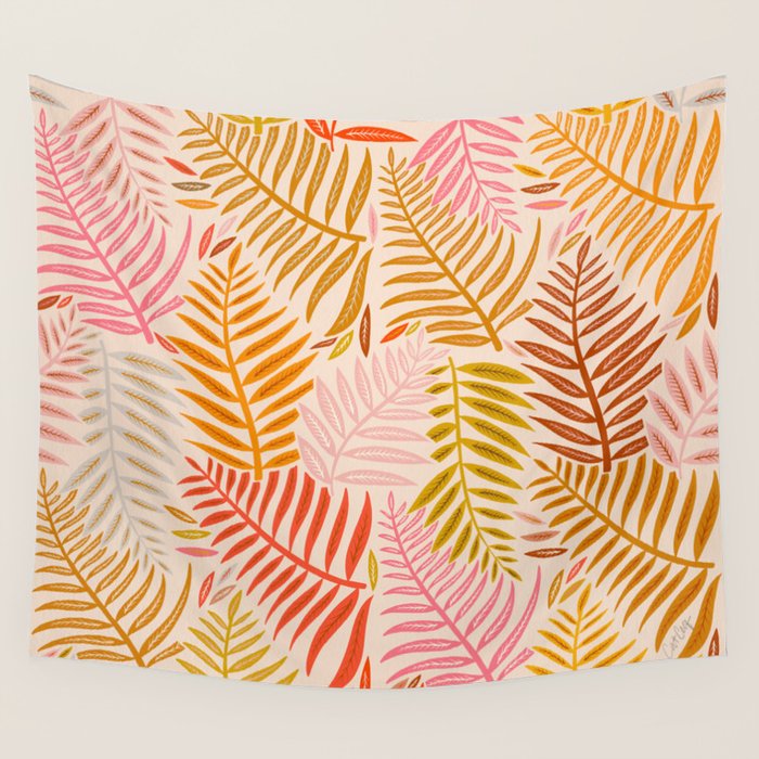 Palm Pattern â Retro Palette Wall Tapestry Gallery Image 1