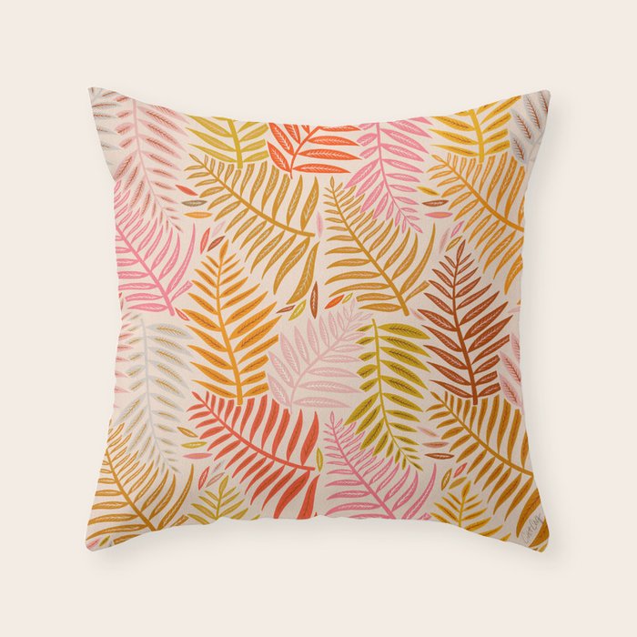 Palm Pattern â Retro Palette Throw Pillow Gallery Image 6