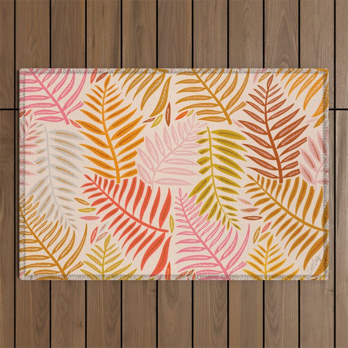 Palm Pattern â Retro Palette Outdoor Rug Gallery Image 1