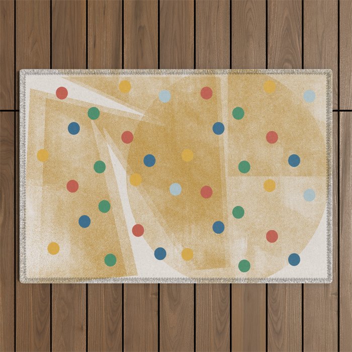 Retro Dots Graphic  Outdoor Rug Gallery Image 1