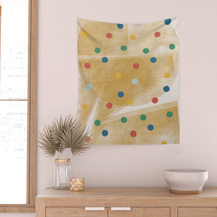 Retro Dots Graphic  Wall Tapestry Gallery Image 2