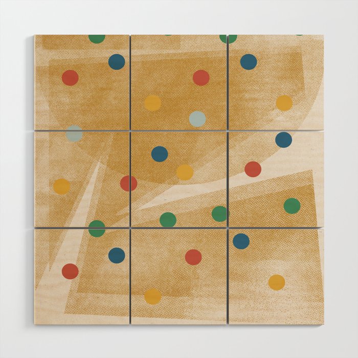 Retro Dots Graphic  Wood Wall Art Gallery Image 1