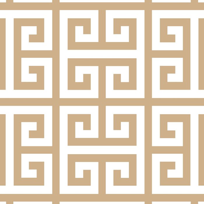 Greek Key (Tan & White Pattern) Coffee Mug Gallery Image 2