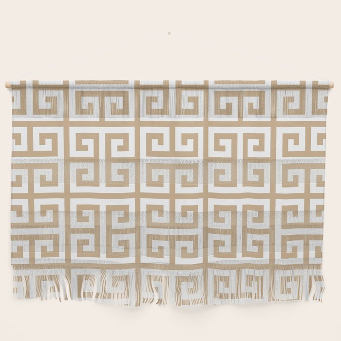 Greek Key (Tan & White Pattern) Wall Hanging Gallery Image 1