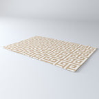 Greek Key (Tan & White Pattern) Rug Gallery Image 3
