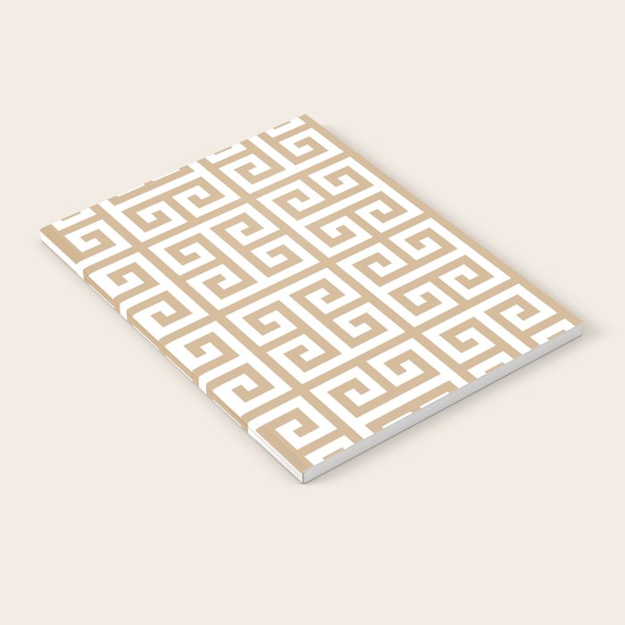 Greek Key (Tan & White Pattern) Notebook Gallery Image 2