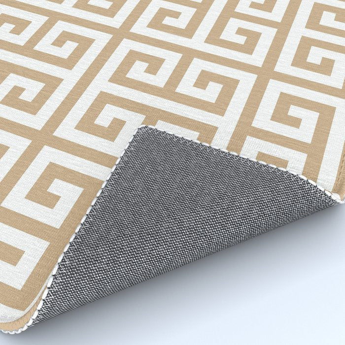 Greek Key (Tan & White Pattern) Rug Gallery Image 4