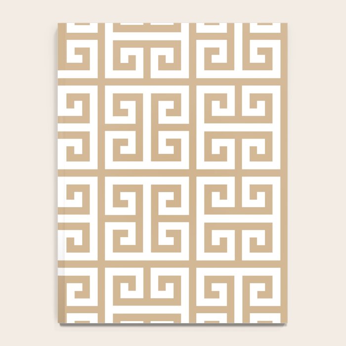 Greek Key (Tan & White Pattern) Notebook Gallery Image 4