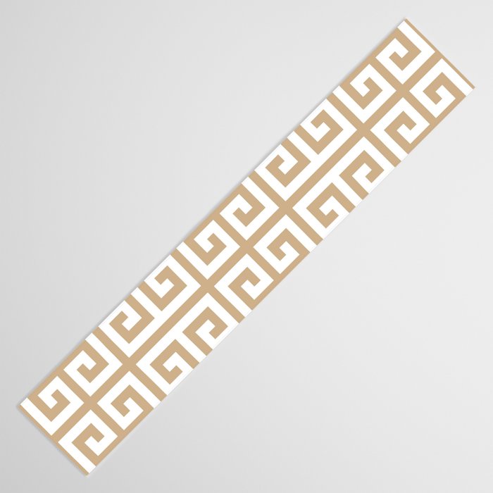 Greek Key (Tan & White Pattern) Table Runner Gallery Image 3