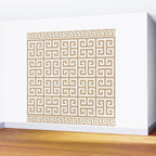 Greek Key (Tan & White Pattern) Wall Mural Gallery Image 2