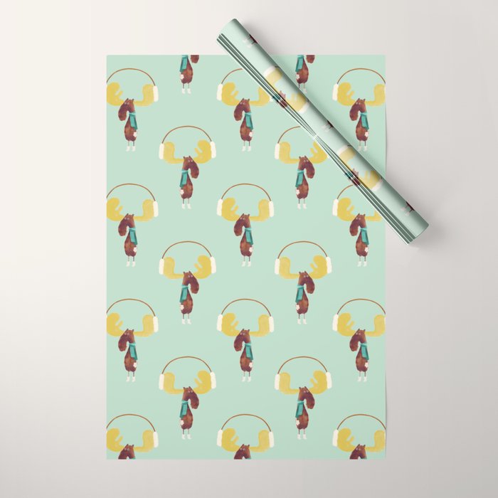 This moose is ready for winter Wrapping Paper Gallery Image 1