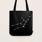 Virgo Zodiac Star Constellation Line Art Black Tote Bag Gallery Image 1