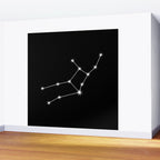 Virgo Zodiac Star Constellation Line Art Black Wall Mural Gallery Image 2