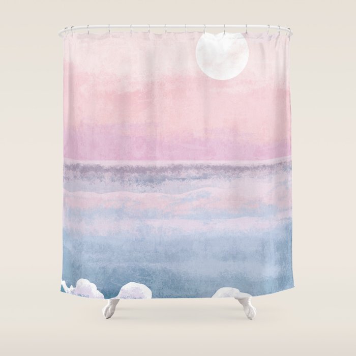 Magical Sunset Beach Shower Curtain Gallery Image 1
