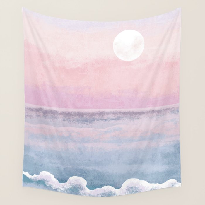 Magical Sunset Beach Wall Tapestry Gallery Image 4