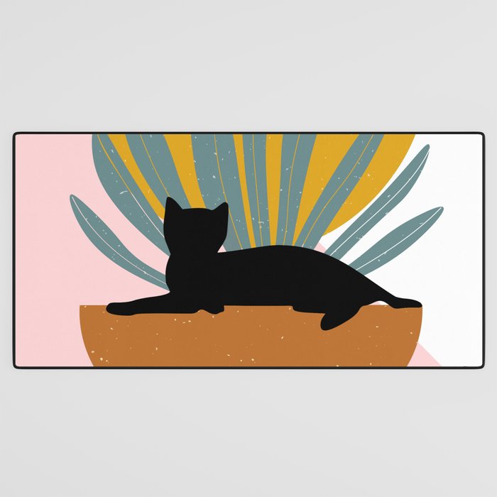 The Cat and The Sun III Desk Mat Gallery Image 3