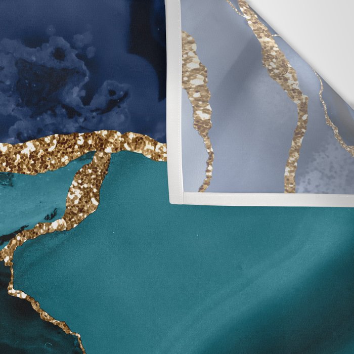 Ocean Blue Mermaid Marble Wall Tapestry Gallery Image 3