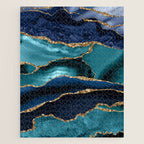 Ocean Blue Mermaid Marble Jigsaw Puzzle Gallery Image 1