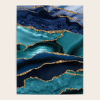 Ocean Blue Mermaid Marble Poster Gallery Image 4