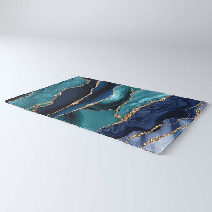Ocean Blue Mermaid Marble Rug Gallery Image 3
