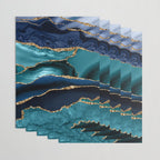Ocean Blue Mermaid Marble Wrapping Paper Gallery Image 3