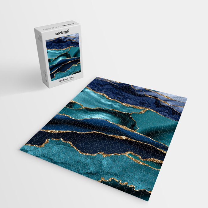 Ocean Blue Mermaid Marble Jigsaw Puzzle Gallery Image 2