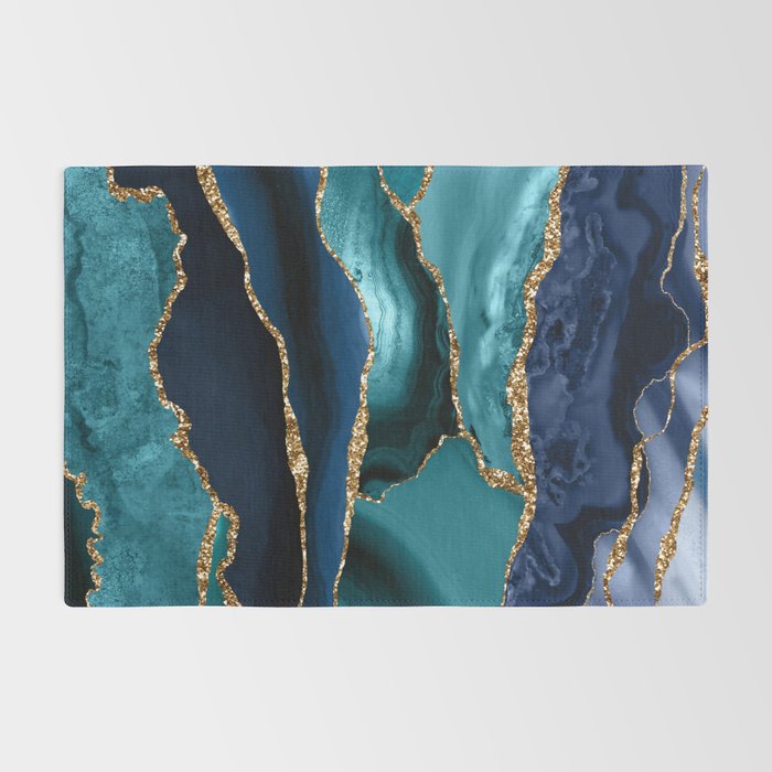 Ocean Blue Mermaid Marble Rug Gallery Image 2