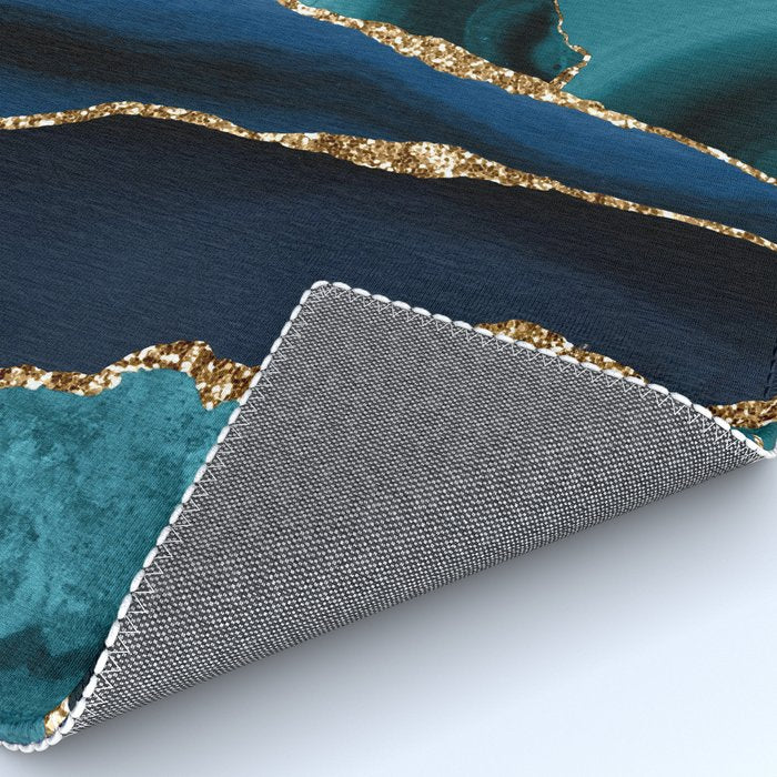 Ocean Blue Mermaid Marble Rug Gallery Image 4