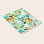 Cheetah Jungle, Wildlife Nature Wild Cats Tigers Leopard Botanical Animals Mint Quirky Illustration Notebook Gallery Image 2