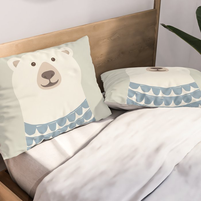 Whimsical Polar Bear Pillow Sham Gallery Image 2