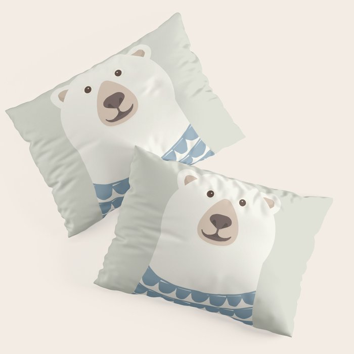 Whimsical Polar Bear Pillow Sham Gallery Image 3