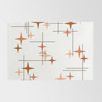Mid Century Modern Stars Orange Rug Gallery Image 2