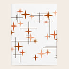 Mid Century Modern Stars Orange Poster Gallery Image 4