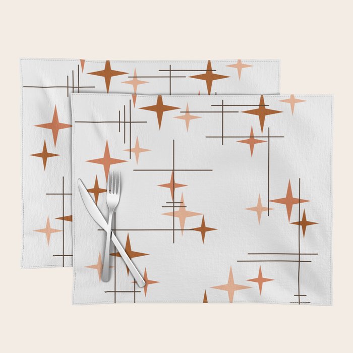 Mid Century Modern Stars Orange Placemat Gallery Image 1