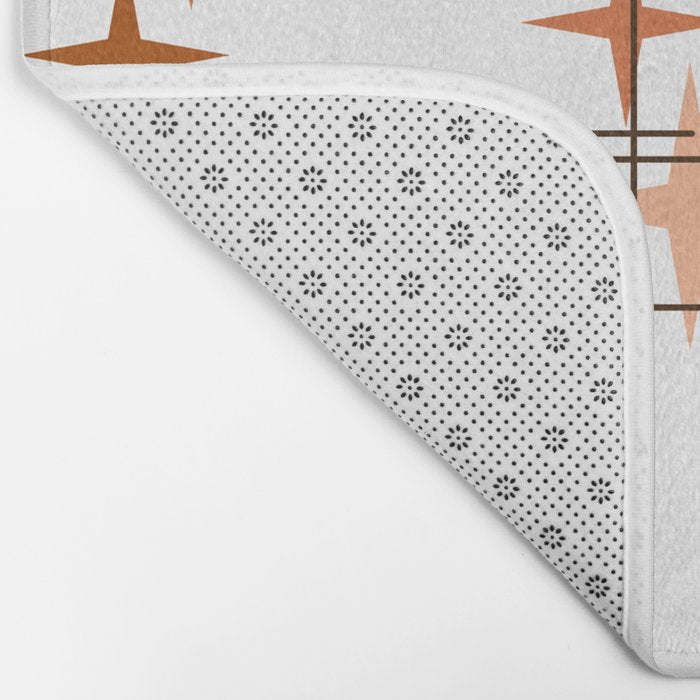 Mid Century Modern Stars Orange Bath Mat Gallery Image 2