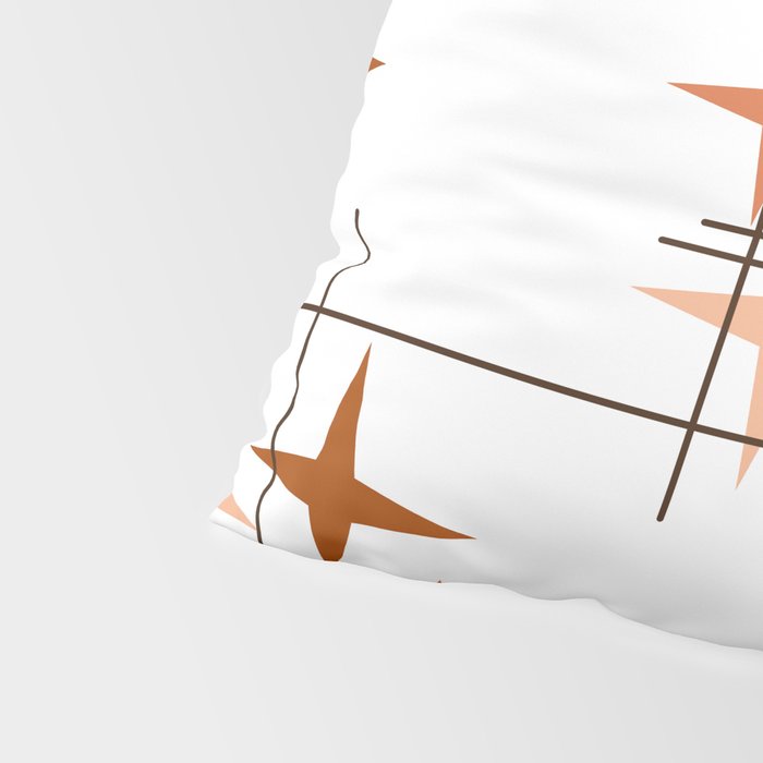 Mid Century Modern Stars Orange Pillow Sham Gallery Image 4