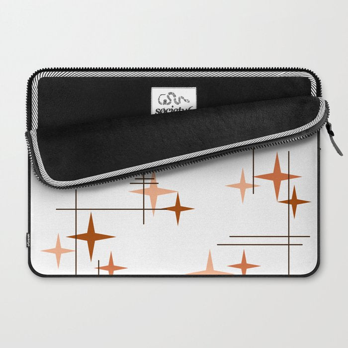 Mid Century Modern Stars Orange Laptop Sleeve Gallery Image 2