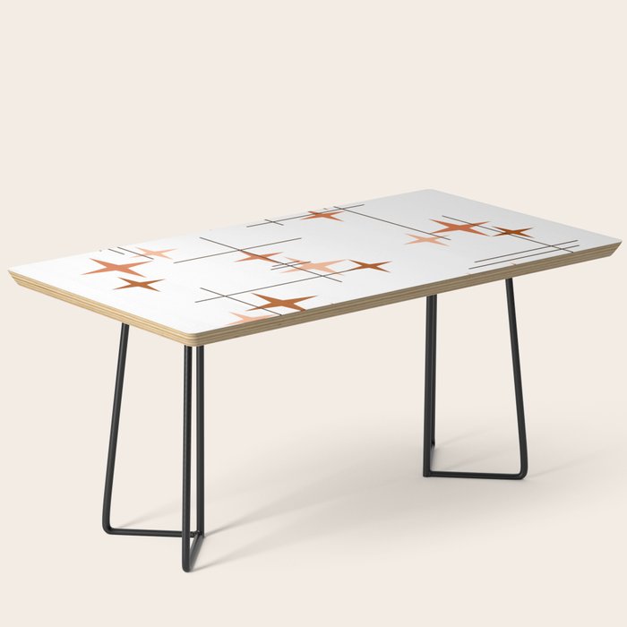 Mid Century Modern Stars Orange Coffee Table Gallery Image 1