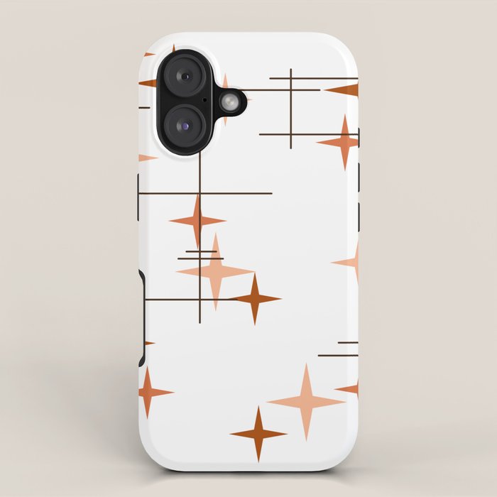 Mid Century Modern Stars Orange iPhone Case Gallery Image 1