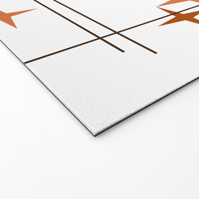 Mid Century Modern Stars Orange Welcome Mat Gallery Image 2