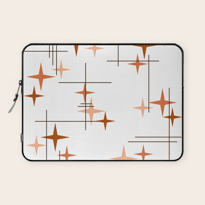 Mid Century Modern Stars Orange Laptop Sleeve Gallery Image 1