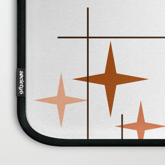 Mid Century Modern Stars Orange Laptop Sleeve Gallery Image 3