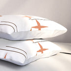 Mid Century Modern Stars Orange Pillow Sham Gallery Image 3