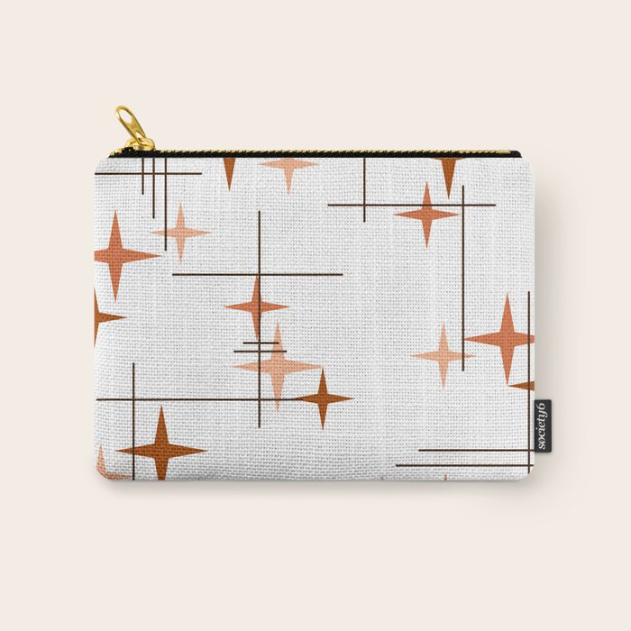 Mid Century Modern Stars Orange Carry All Pouch Gallery Image 1