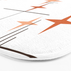 Mid Century Modern Stars Orange Bath Mat Gallery Image 3