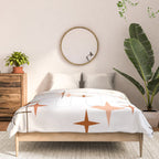 Mid Century Modern Stars Orange Comforter Gallery Image 3
