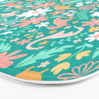 Dinosaurs + Unicorns on Teal Bath Mat Gallery Image 3