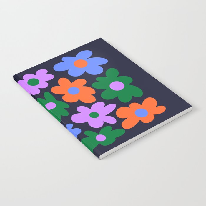 Retro Flowers: Midnight Black Edition Notebook Gallery Image 2