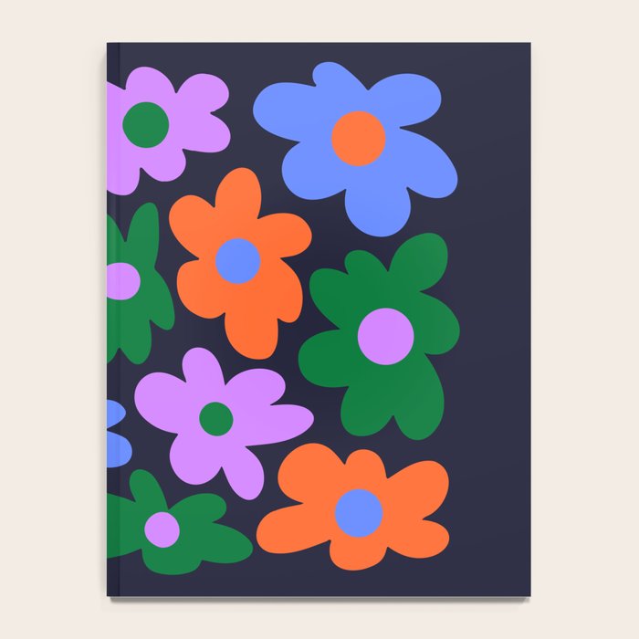 Retro Flowers: Midnight Black Edition Notebook Gallery Image 4