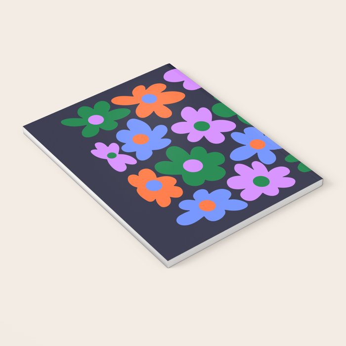 Retro Flowers: Midnight Black Edition Notebook Gallery Image 3
